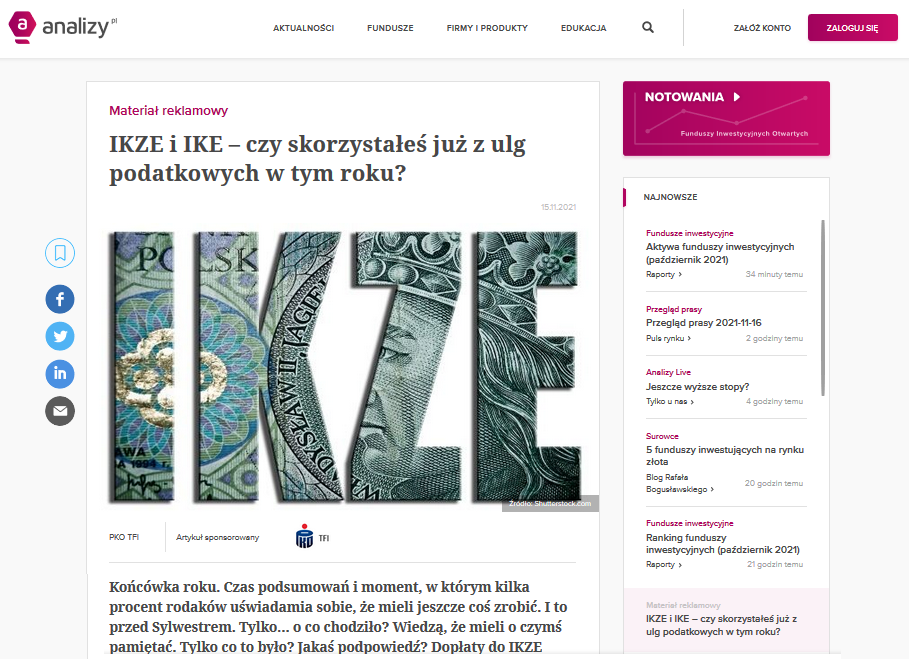 Artykuł o IKZE i IKE